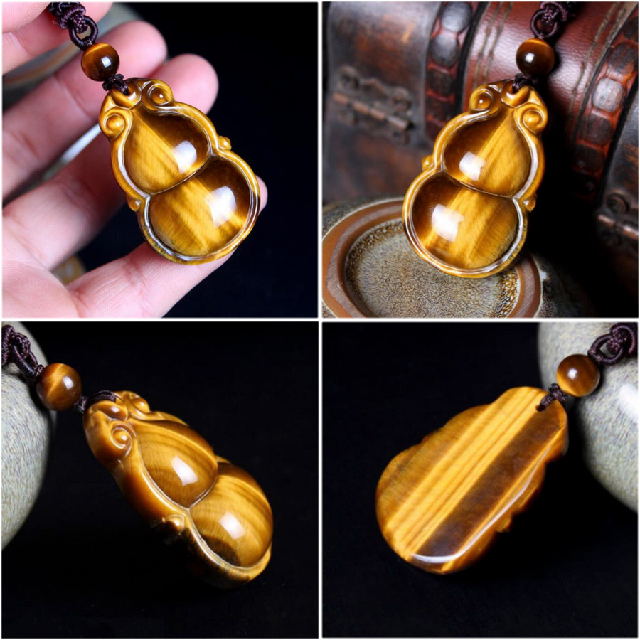 Mặt Dây Chuyền Hồ Lô Phong Thủy Đá Mắt Hổ