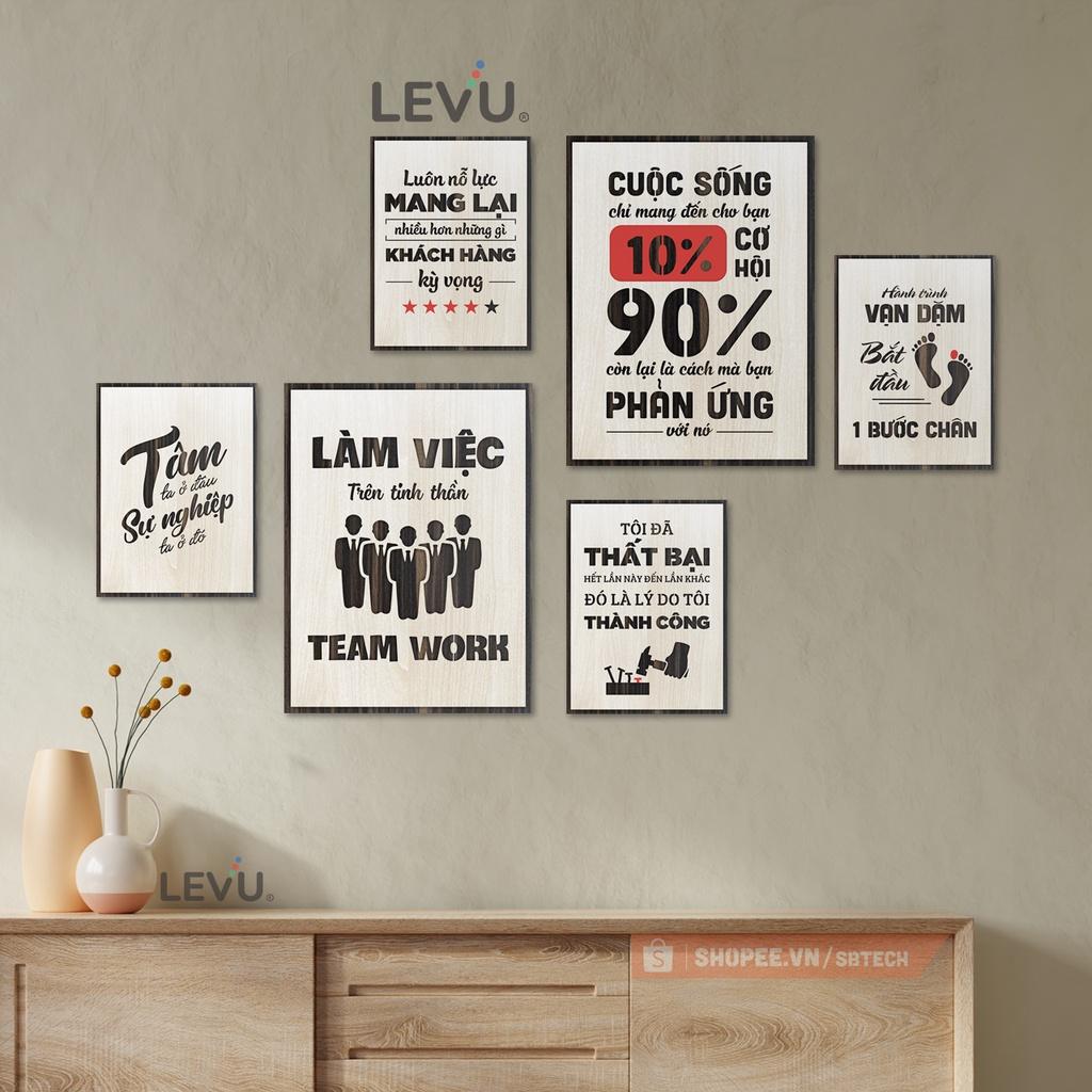 Bộ 6 tấm tranh treo tường gỗ tạo động lực LEVU SB6D