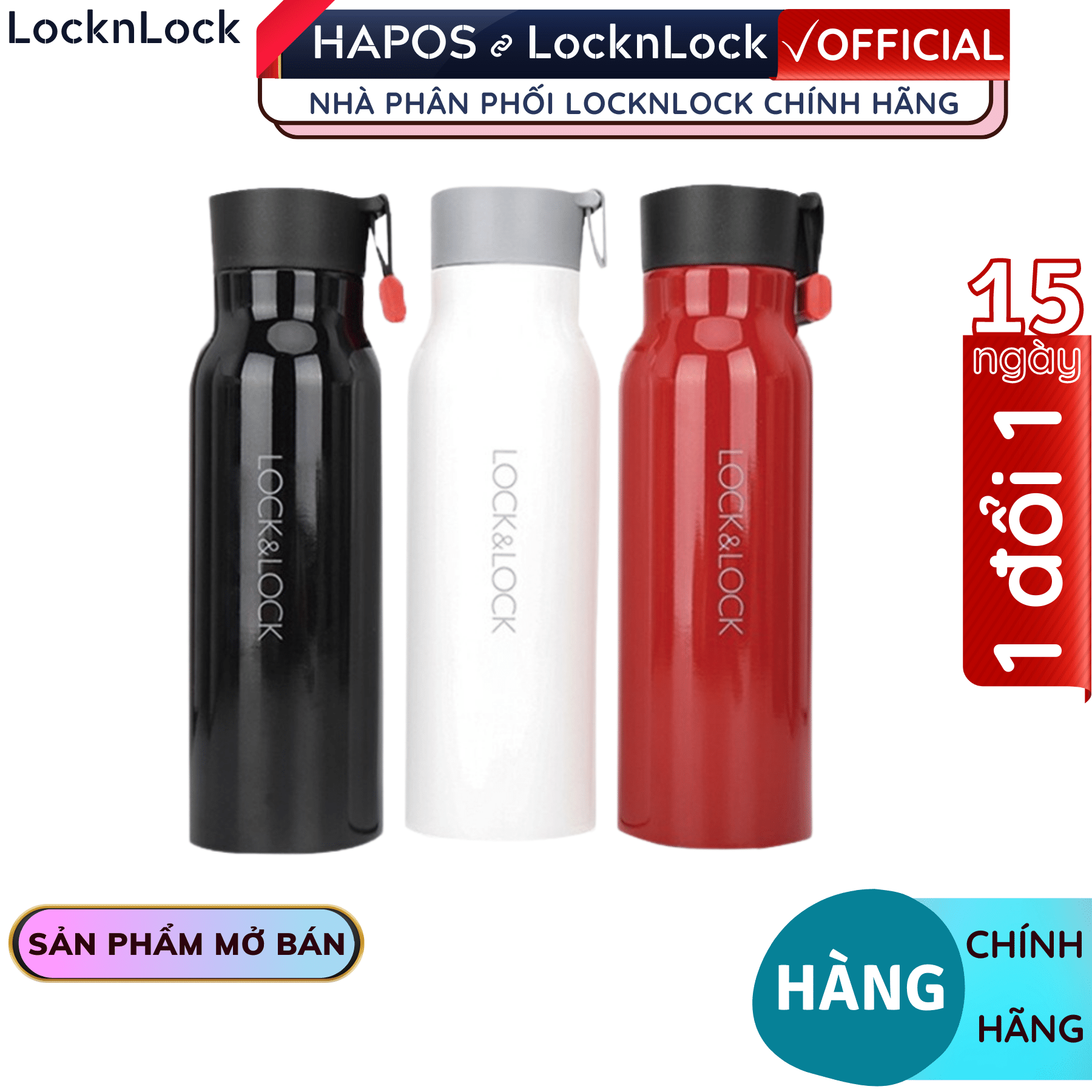 Bình giữ nhiệt Lock&Lock 500ml LHC4125 Name Tumbler - Hàng chính hãng bằng thép không gỉ, đáy chống trượt - Hapos