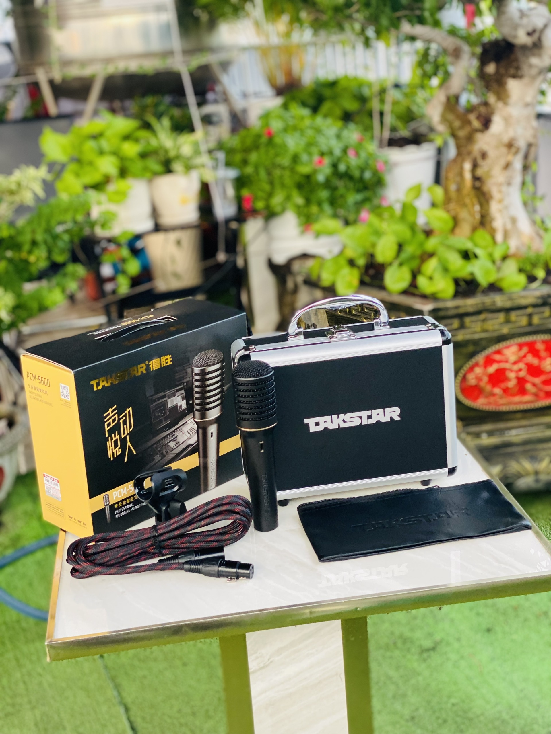 Micro Thu Âm Chuyên Nghiệp Takstar PCM 5600 48V  Condenser Cardioid, Dải Tần Rộng, Dành Cho Studio Chuẩn Phòng Thu Tặng Kèm Dây Micro Full Box Hàng Nhập Khẩu