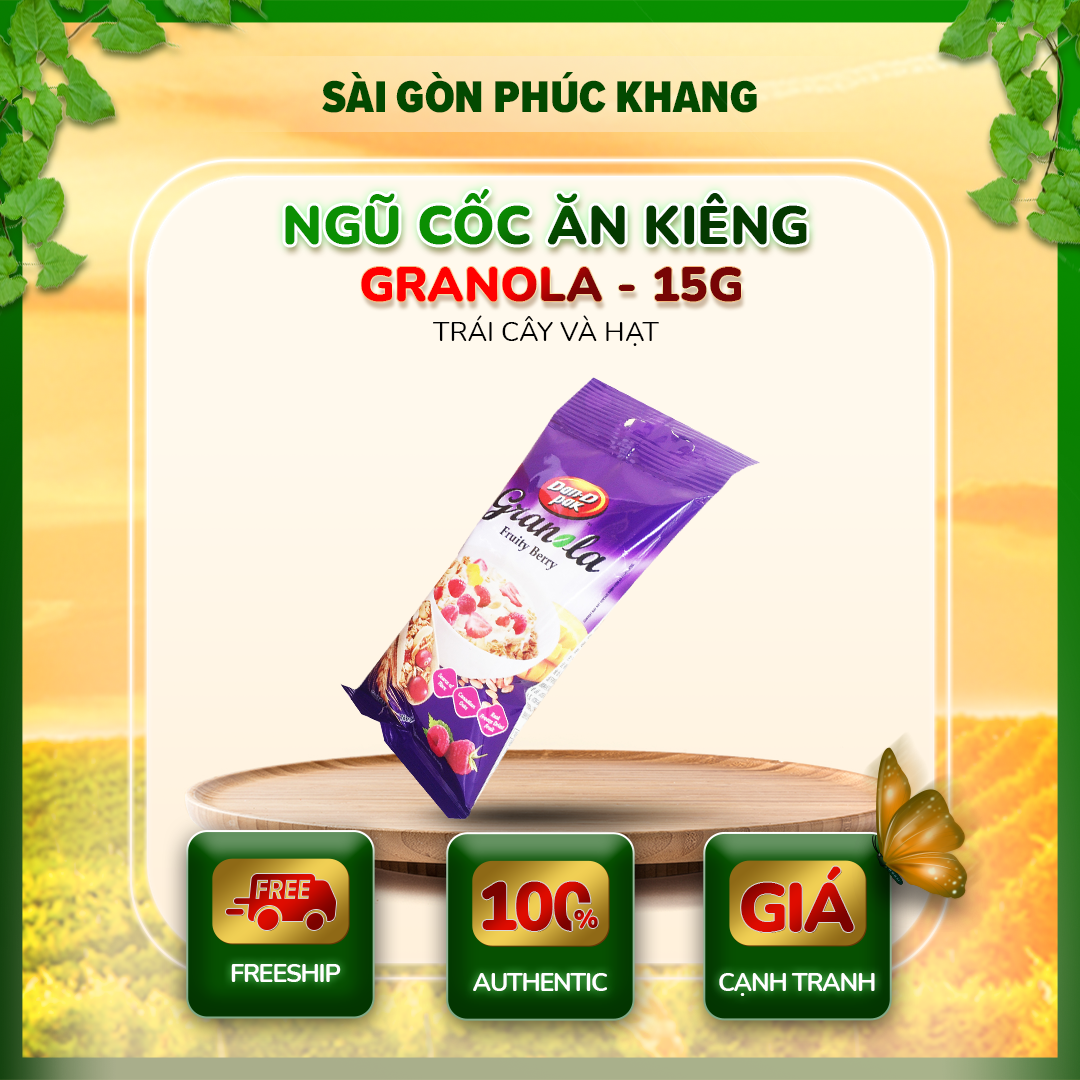 NGŨ CỐC ĂN KIÊNG TRÁI CÂY VÀ HẠT GRANOLA  40GR DAN D PAK 100% thành phần tự nhiên, phù hợp với người bận rộn, ăn kiêng, giảm cân