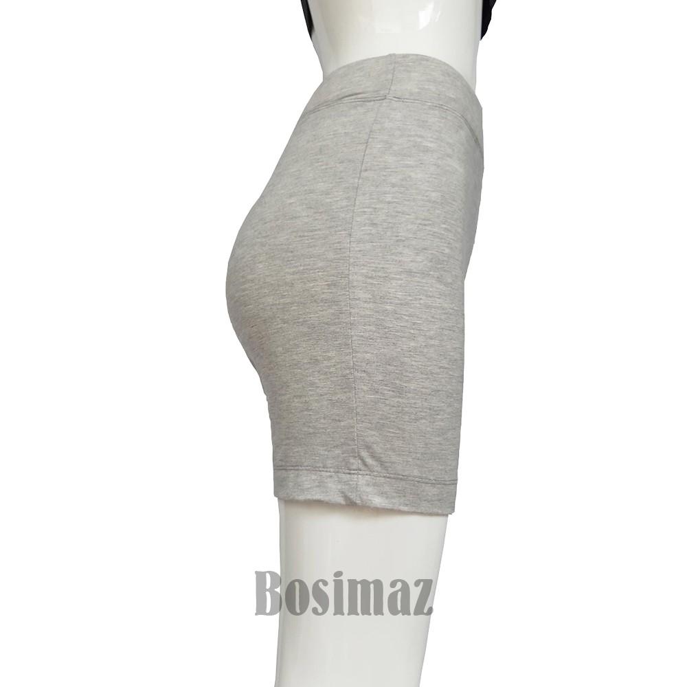 Quần Legging Nữ Bosimaz MS345 đùi không túi màu tiêu xám nhạt cao cấp, thun co giãn 4 chiều, vải đẹp dày, thoáng mát