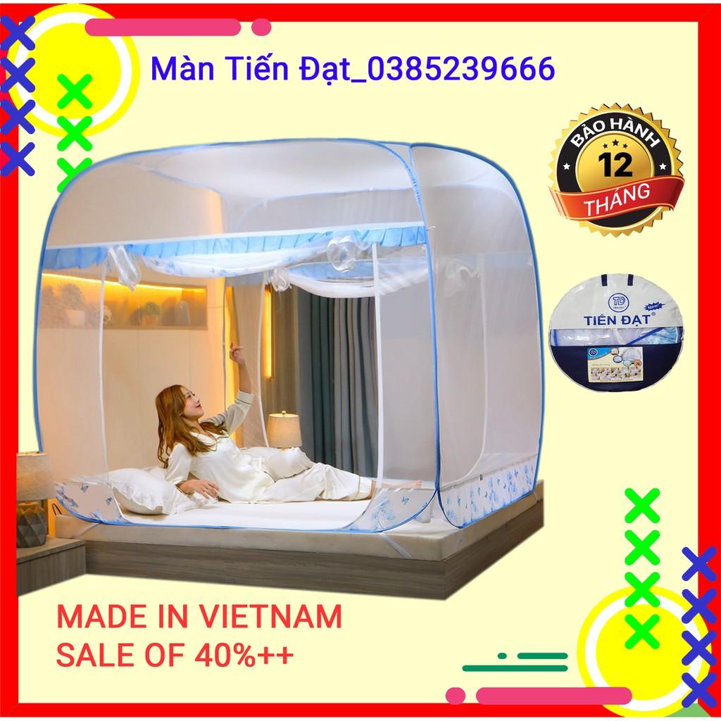 Màn chụp tự bung đỉnh vuông Tiến Đạt- Mẫu mùng chụp tự bung người lớn chống muỗi gấp gọn tiện dụng