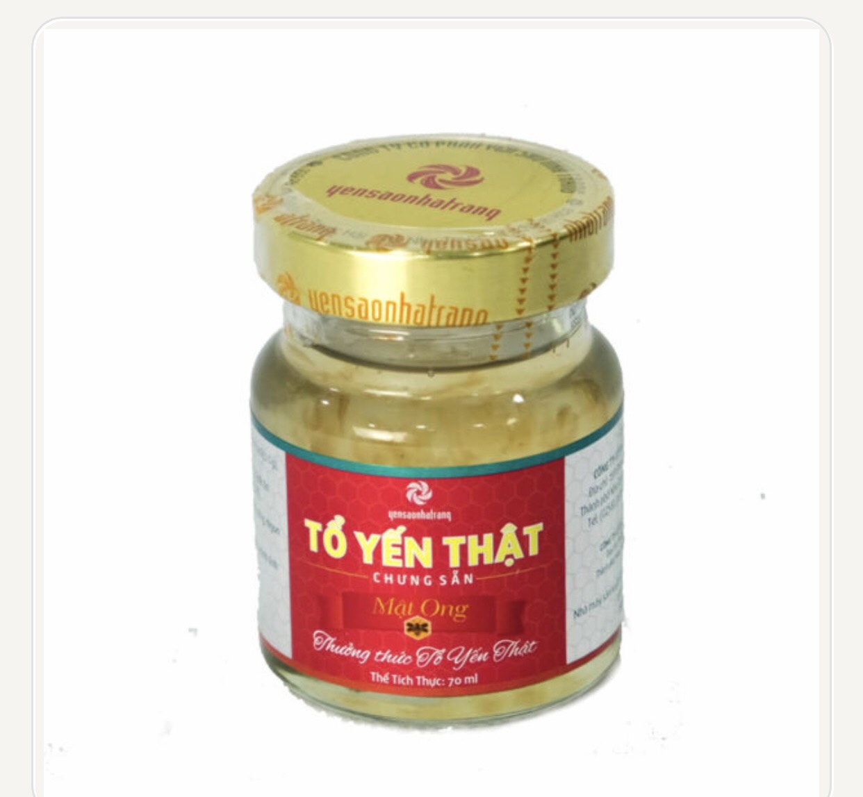 Lọ Tổ Yến Thật Chưng Sẵn – Mật Ong 70ml