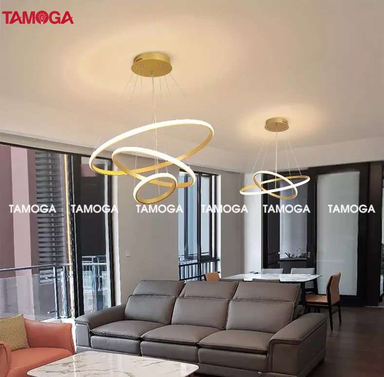 Đèn trần phòng khách TAMOGA MIYAS 1011 viền vàng cỡ 20-40-60