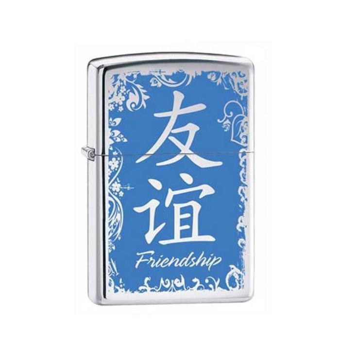 Bật Lửa Zippo Chinese Firendship Polished Chrome Chính Hãng Usa