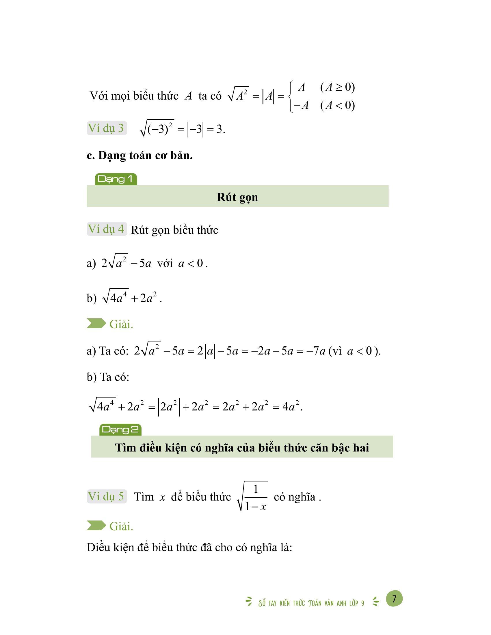 Sổ Tay Kiến Thức Toán-Văn-Anh Lớp 9