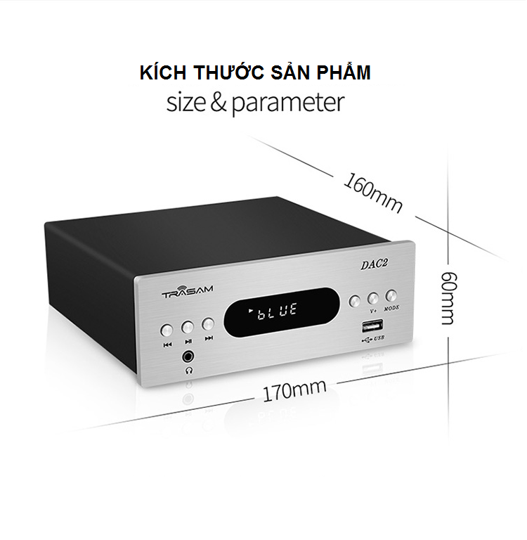SOAIY Bộ DAC Giải Mã Âm Thanh Bluetooth 32BIT/192KHZ TRASAM DAC2 PRO - Hàng Nhập Khẩu
