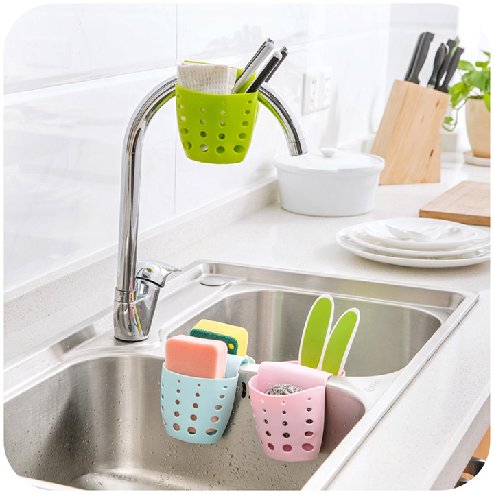 Combo 5 giỏ nhựa treo bồn rửa chén 2 ngăn