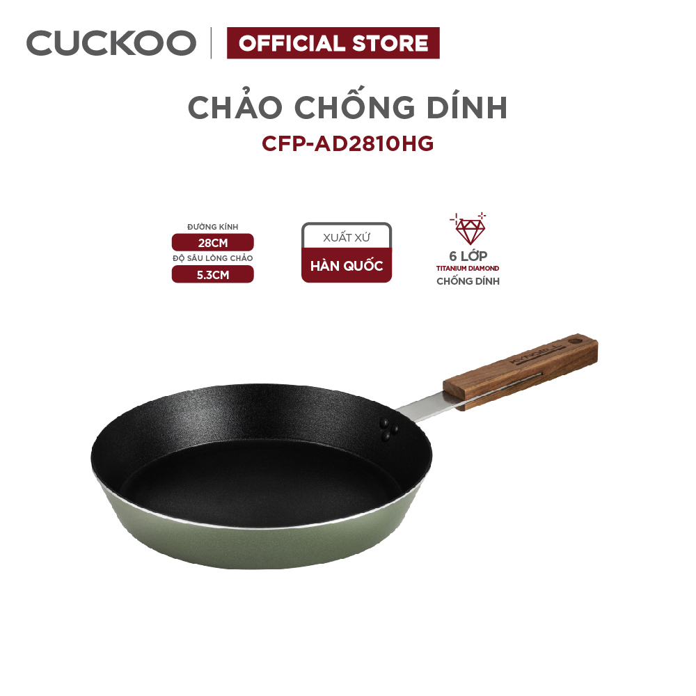 Chảo chống dính Cuckoo CFP-AD2810HG 6 lớp Titanium Diamond - Sử dụng tất cả các loại bếp (phi 28cm, sâu 5,3cm)