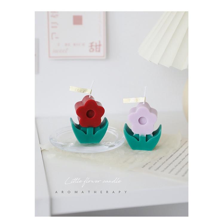 Nến Sáp Siêu Thơm Hình Bông Hoa Dễ Thương, Nến Handmade Hàn Quốc Flower Candle