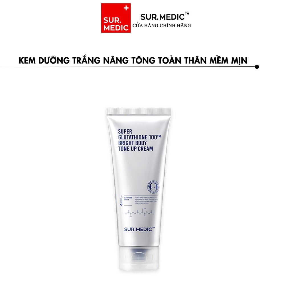 Kem Nâng Tone Da Toàn Thân Super Glutathione 100TM Bright Body Tone Up Cream 150ml