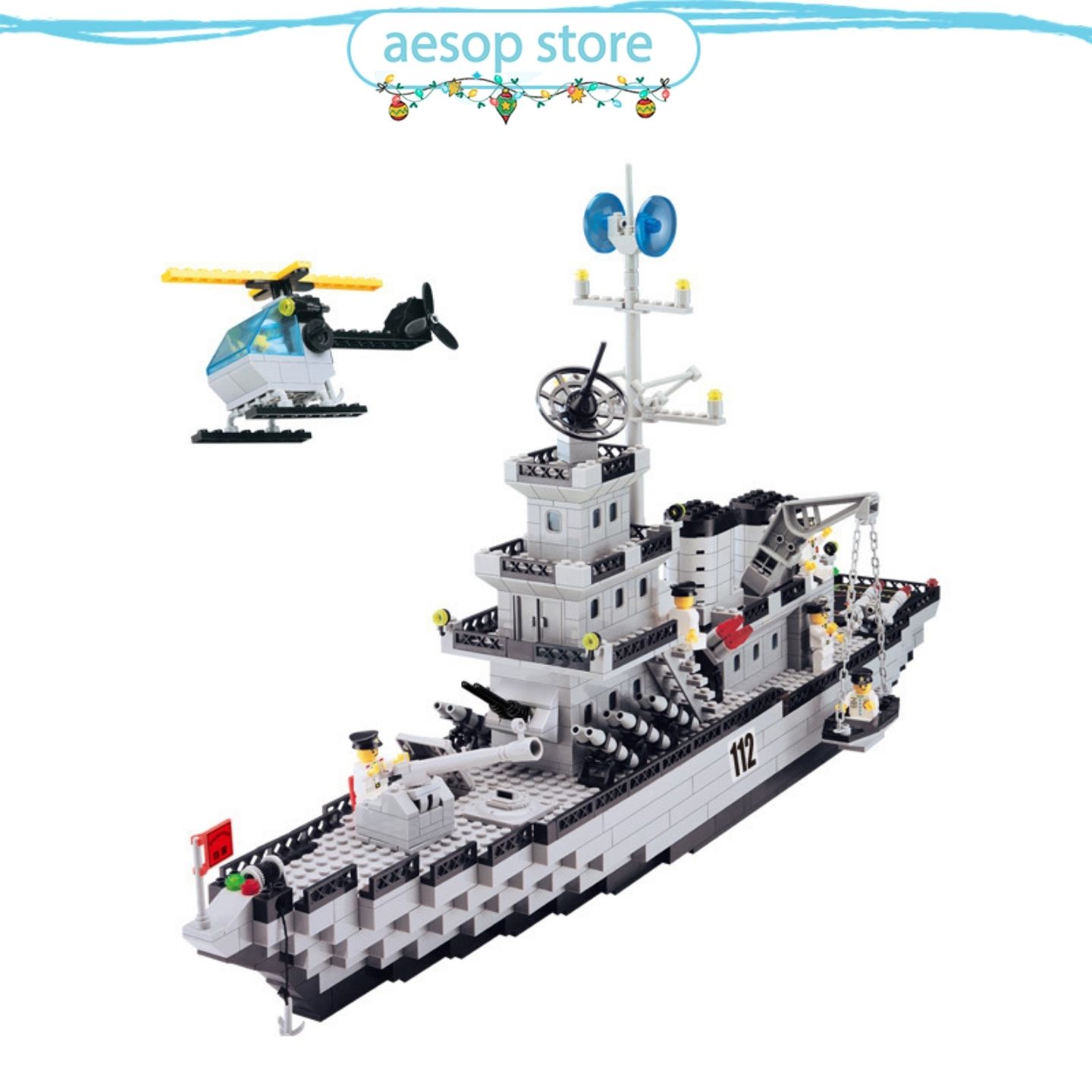 Đồ chơi lắp ráp Mô hình Tàu chiến - Warship Qman 112