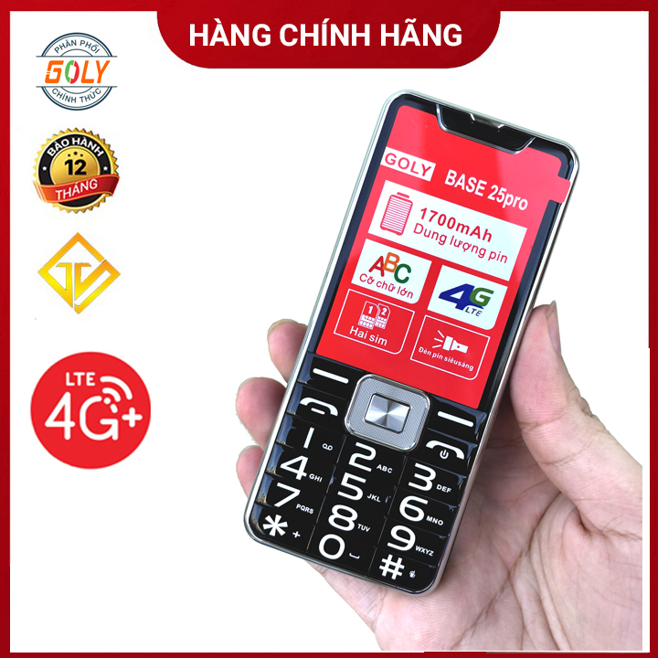 Điện thoại Goly Base 25 Pro 4G LTE ,Pin khủng ,Màn hình lớn - Hàng chính hãng