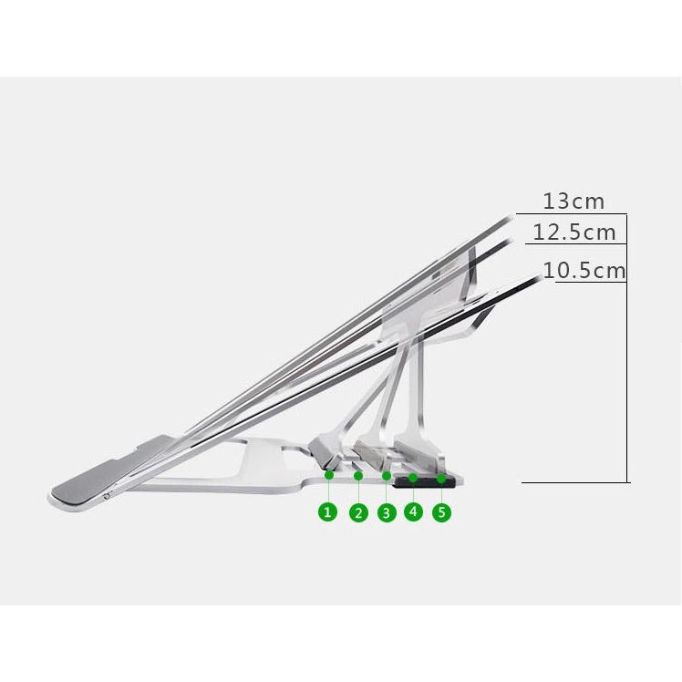 SE35 Giá đỡ laptop nhôm tản nhiệt cho macbook, laptop có thể gấp gọn kích thước lớn, 5 mức điều chỉnh.