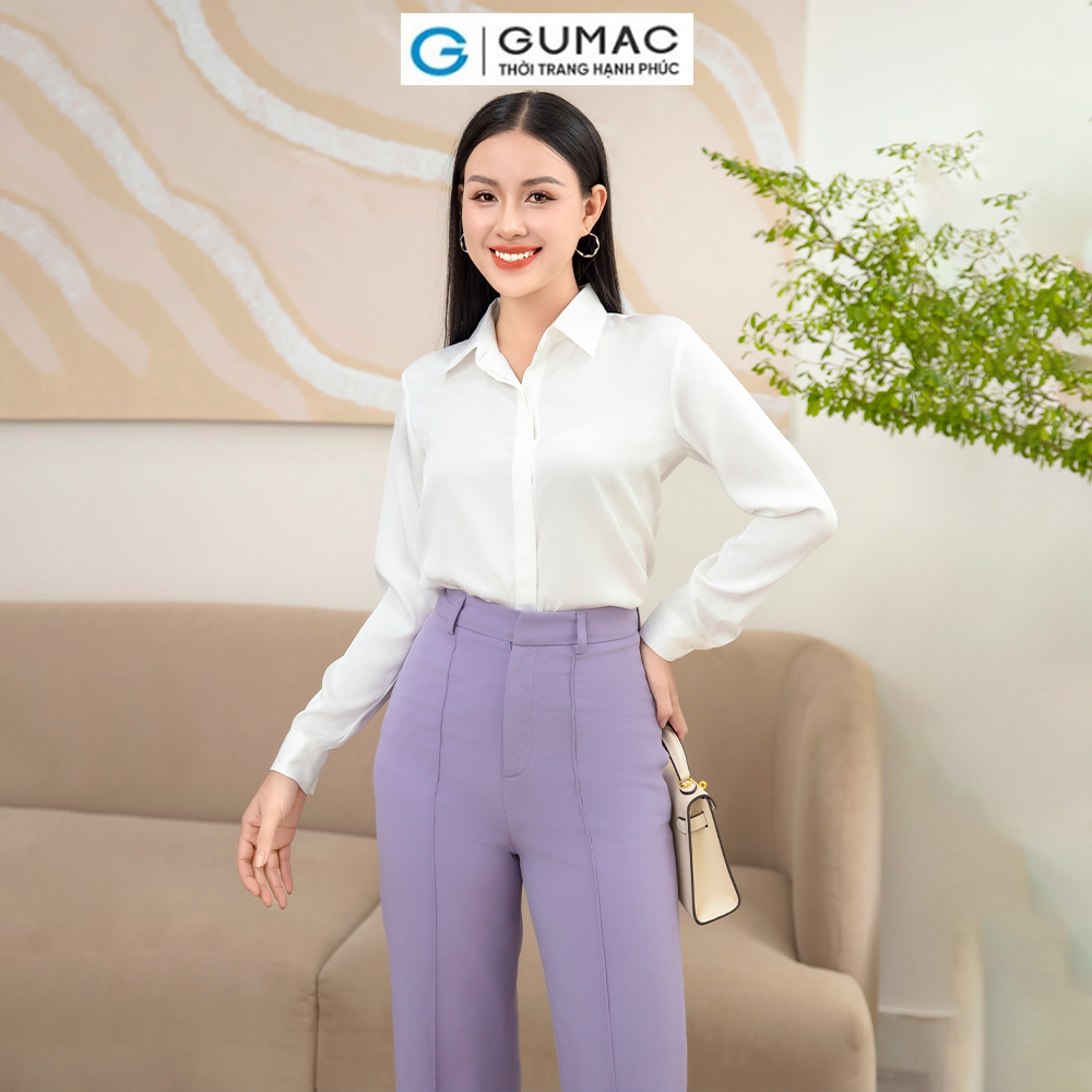 Áo sơ mi lụa gân AD11037 thời trang GUMAC