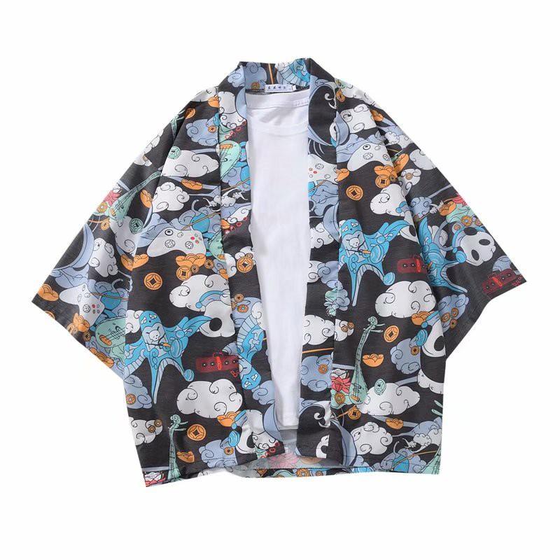 Áo Sơ Mi Nam Tay Ngắn In Hình Gấu Trúc Cá Tính