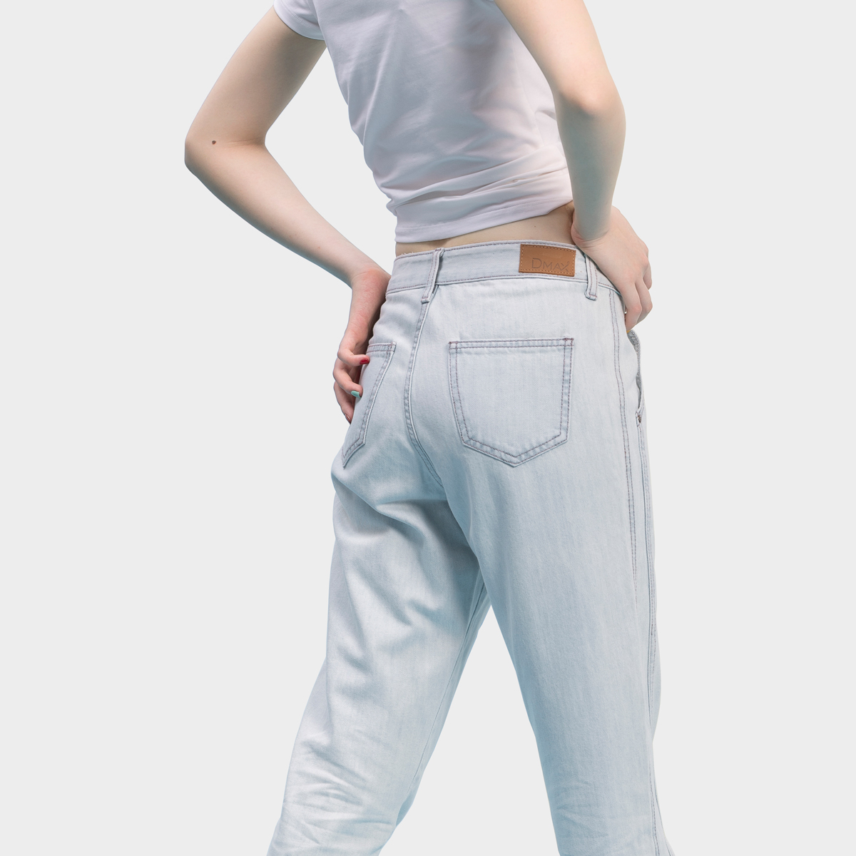 Quần Jeans Cotton Nữ Dmax JE1R501 Dáng Baggy Màu Xanh Pastel