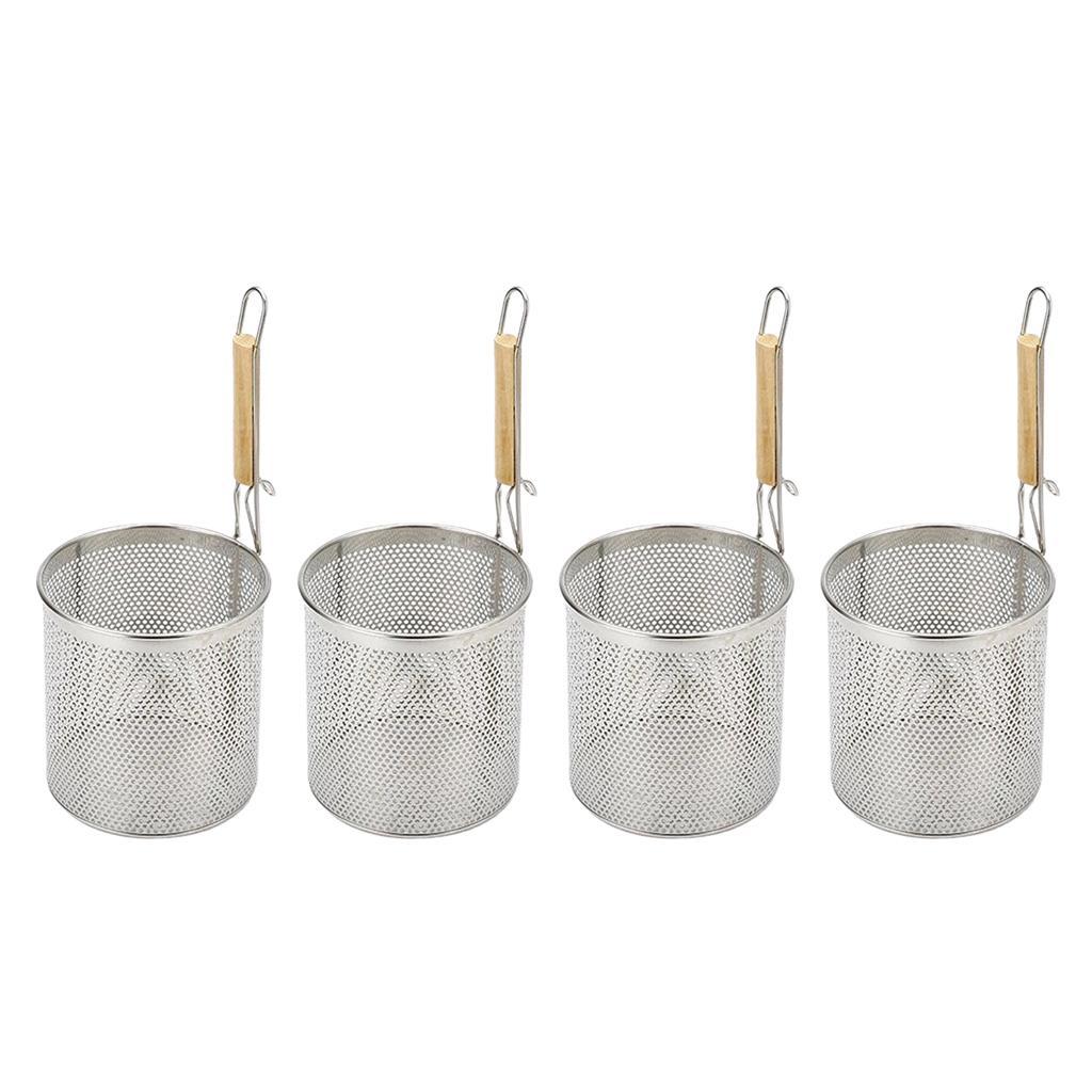 4 Pcs Food Pasta Colander Shifter with Handle Kitchen Cooking Tool 14cm