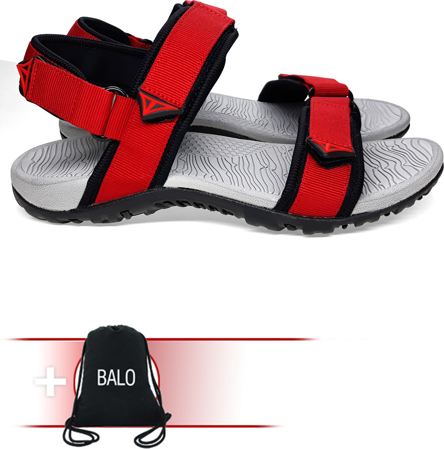 Giày Sandal Việt Thủy Quai Ngang VT1 - Đỏ - Tặng Kèm Balo Túi Rút Đặc Biệt