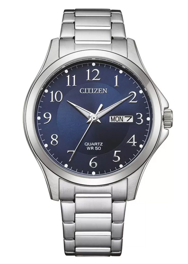 Đồng Hồ Nam Citizen Pin-Quartz Dây Thép Không Gỉ BF2021-82L - Mặt Xanh (41mm)