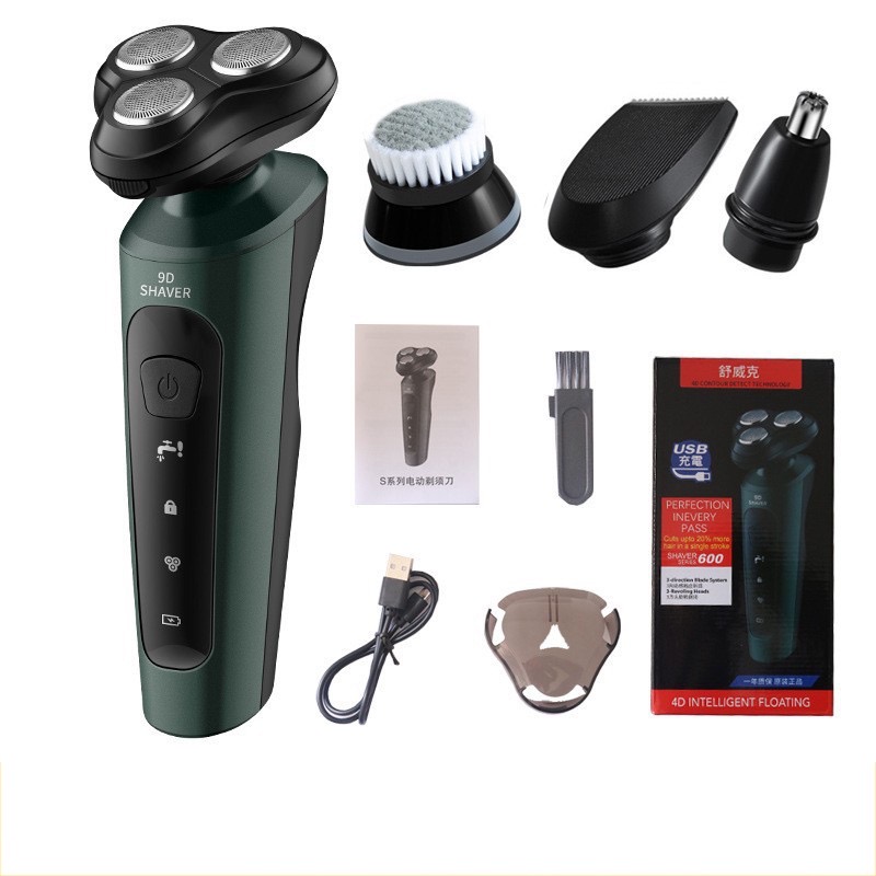 ￼Máy Cạo Râu 9D 4 in 1 SHAVER Kèm 6 Phụ Kiện Cao Cấp, 3 Lưỡi Mini Siêu Bền, Lưỡi Xoay Đa Chiều, Bảo Hành 12 Tháng