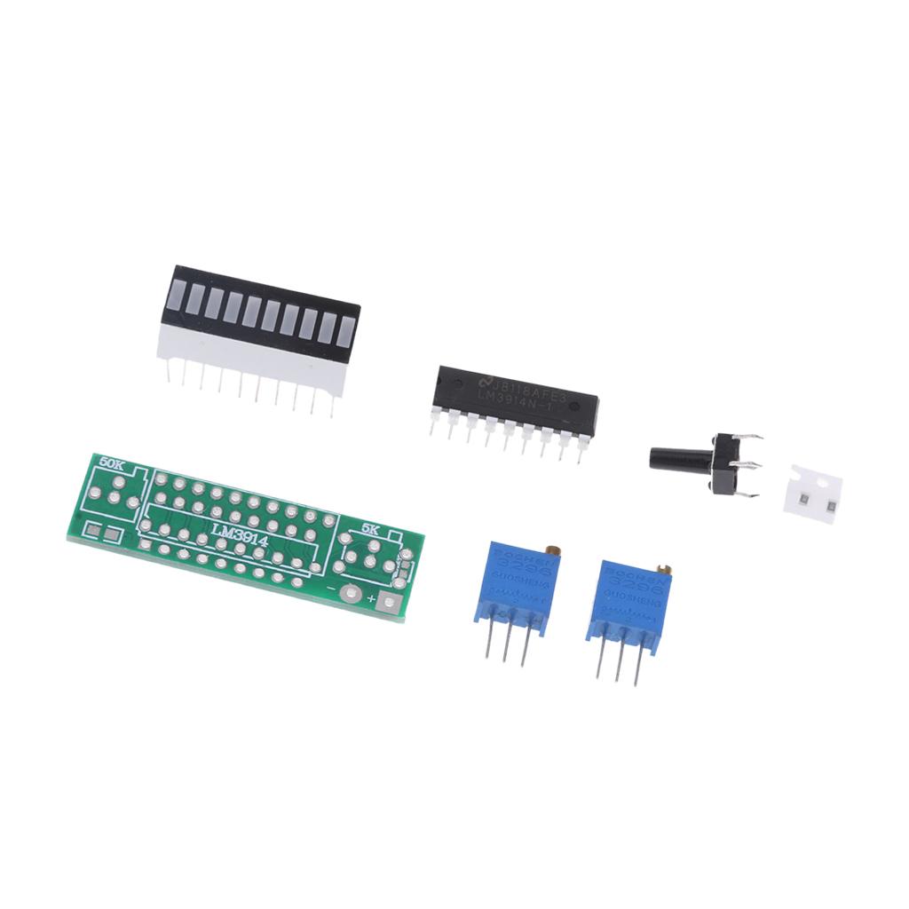 LM3914 10 Segment 5V 12V Battery Capacity Power LED Indicator Display Kits