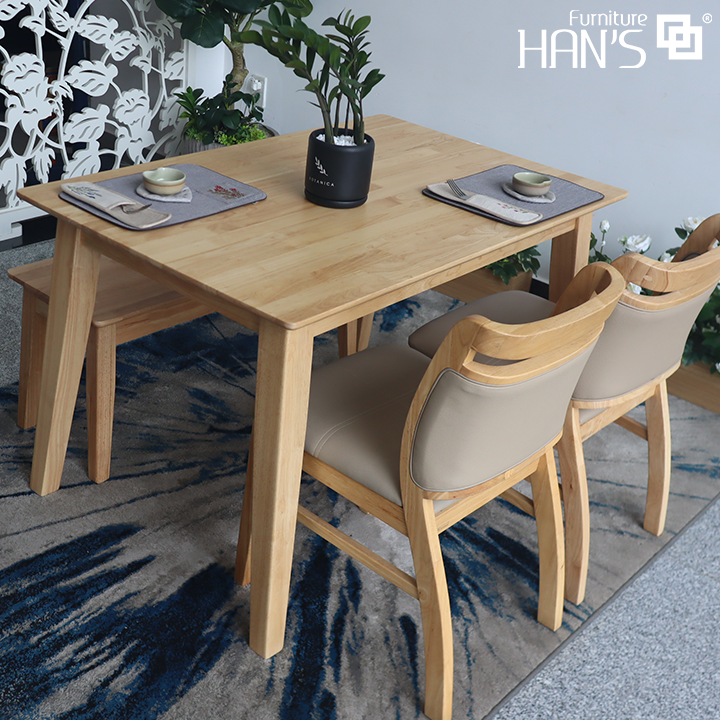 Bộ Bàn Ghế Hàn Quốc BIANCA 2 Chair Bench (BIB2C - NA)