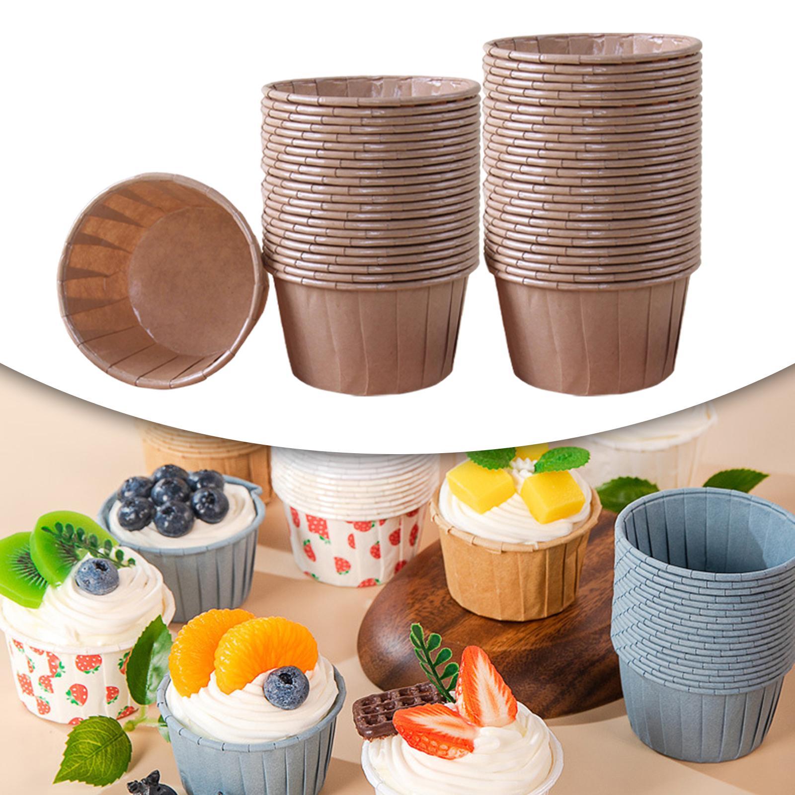 50 Pieces Greaseproof Paper Cupcake Wrappers Baking Cups Accessory Durable