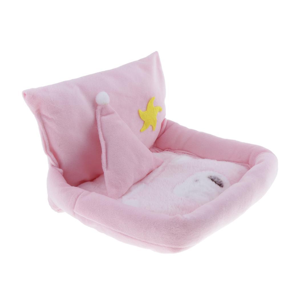 Small Pet Hamster Gerbil Sleeping Bed Soft Nest Mattress Winter Warm Pink
