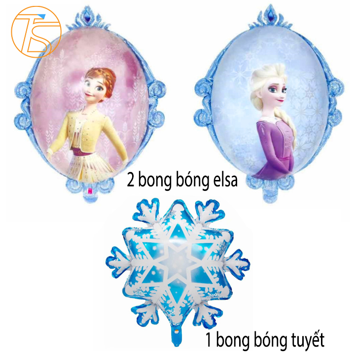 Sét bong bóng trang trí sinh nhật happy birthday công chúa elsa - Bộ trang trí sinh nhật thôi nôi, đầy tháng cho bé