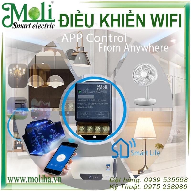 Công tắc điều khiển từ xa qua wifi MOLI bằng điện thoại