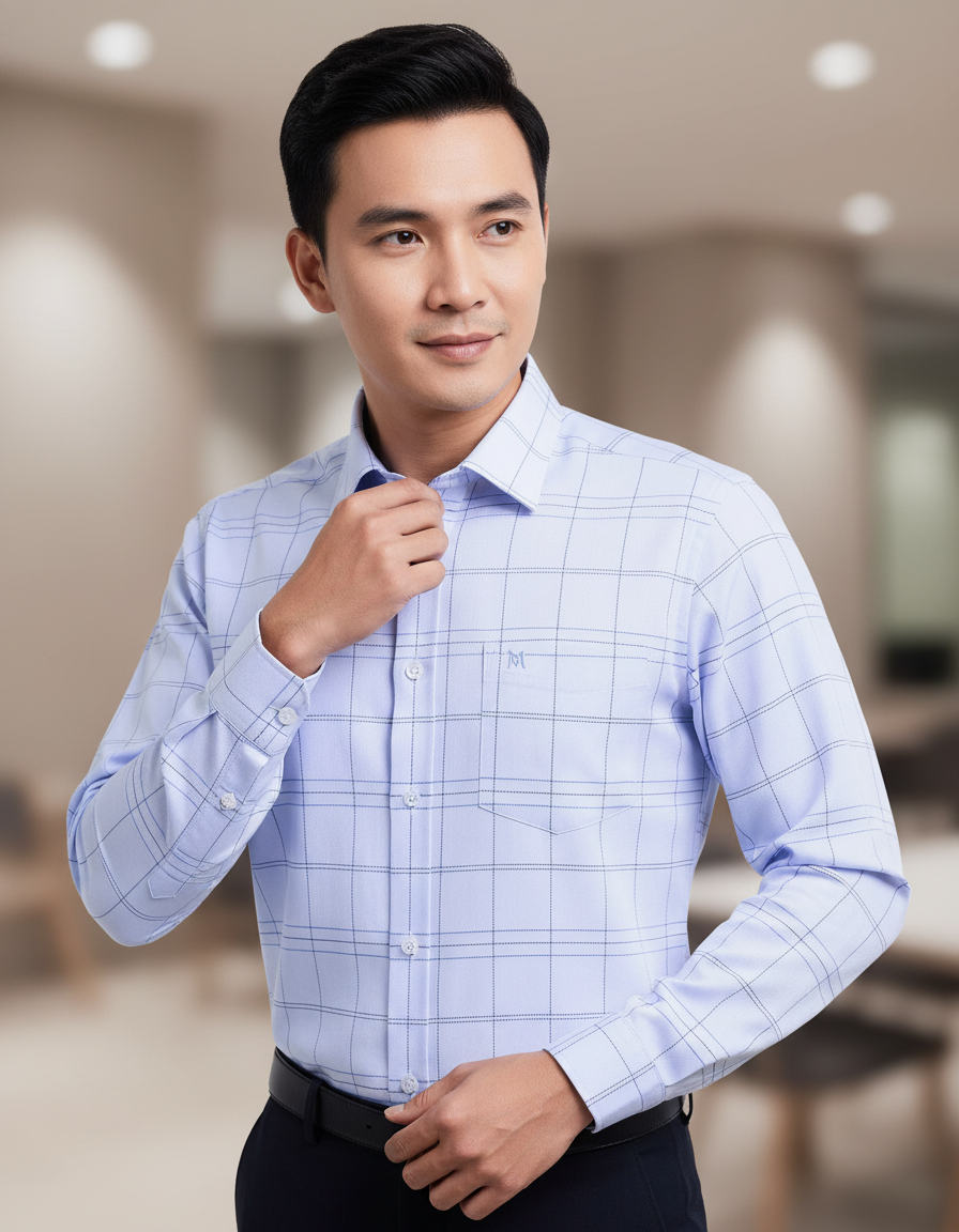 Áo sơ mi nam Khatoco tay dài (M-2XL)