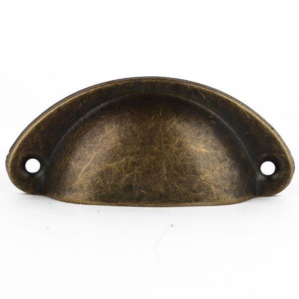 20Pcs Vintage Bronze Cabinet Hardware Bin Cup Drawer Handle Pull 3-Inch Dia