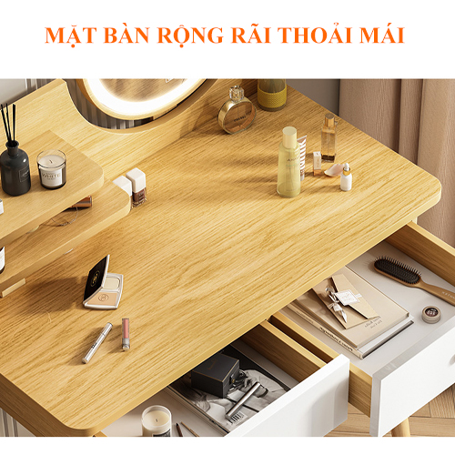 Bàn trang điểm có đèn led cảm ứng 3 cấp độ sang trọng tiện lợi