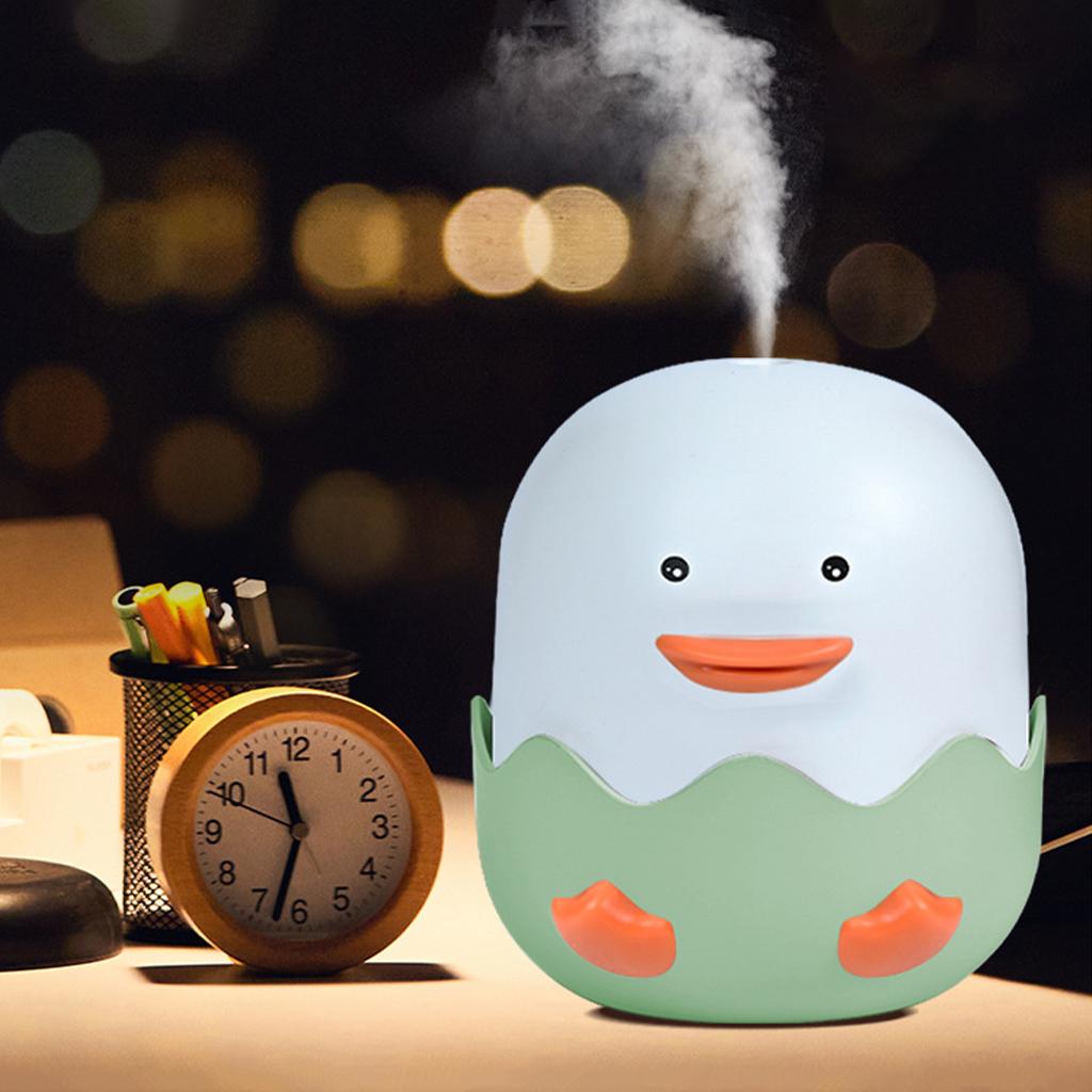 300ml Cool Mist Humidifier Lightweight Cute with Night Lamp for School White