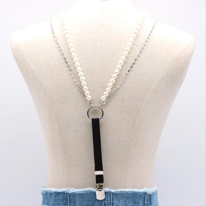 Thời Trang Treo Áo Nữ Ngọc Trai Cao Cấp Thắt Lưng Da Treo Áo Nam Có Thể Điều Chỉnh 3 Kim Loại Kẹp Đai Dây Gợi Cảm Treo Áo