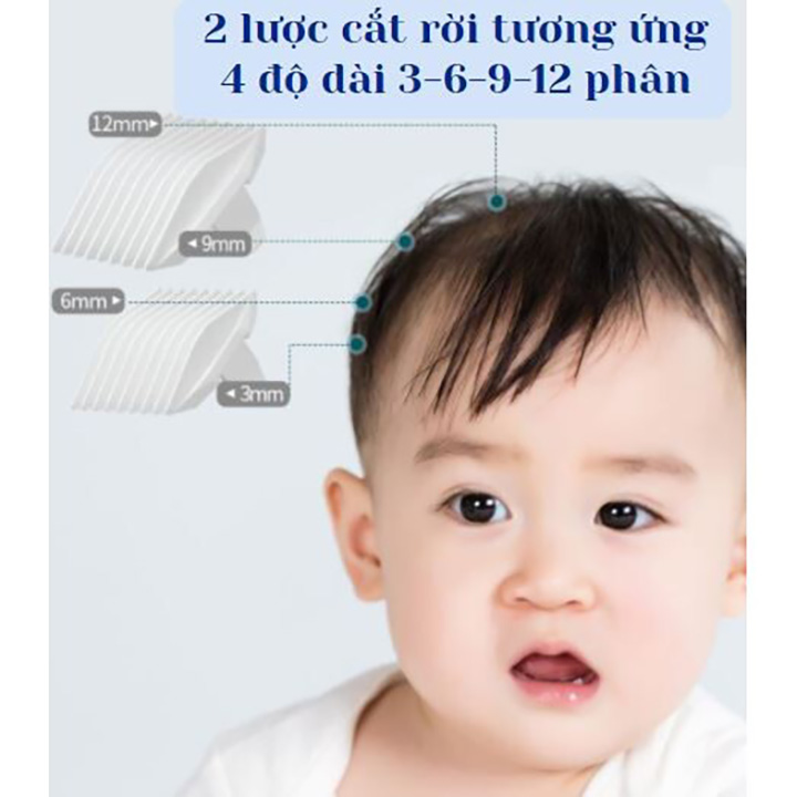 Tông đơ cắt tóc gia đình và cho bé ENSSUN tự động hút tóc , Chống nước cực tốt dễ dàng vệ sinh Tặng kèm dậu gội cho bé