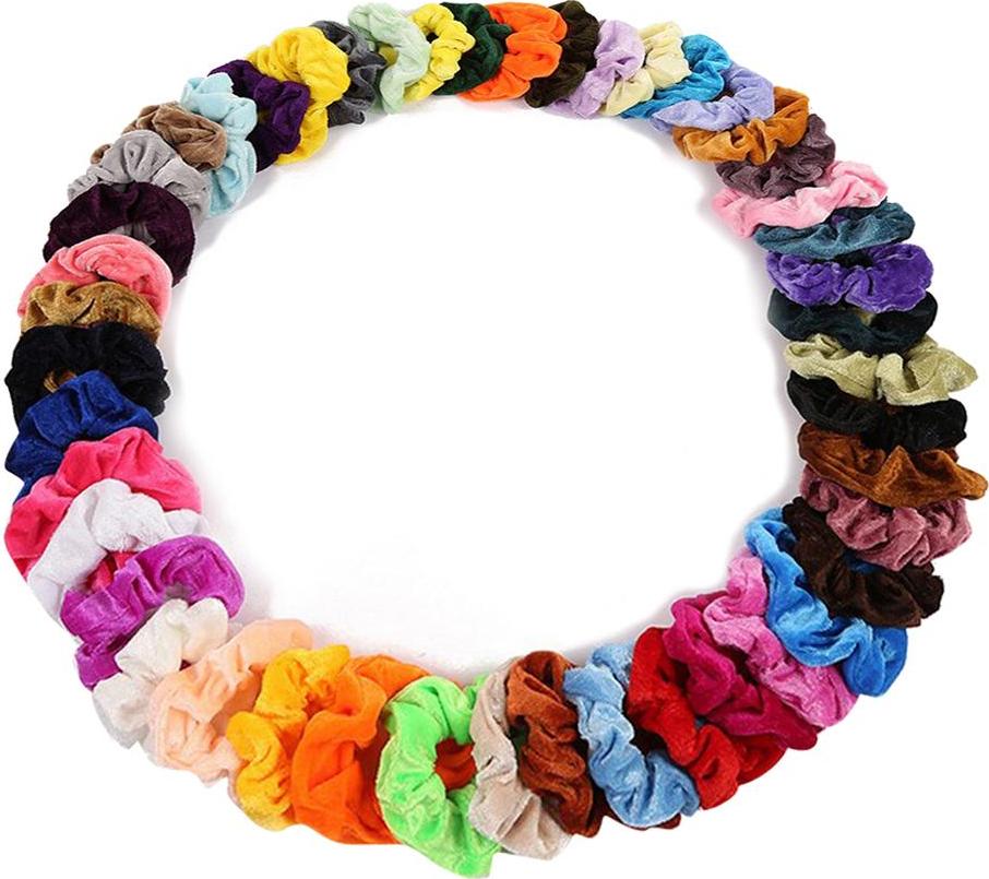 Bộ 46 Nữ Nhung Scrunchies Các Loại Cao Su Tóc Thun Co Giãn