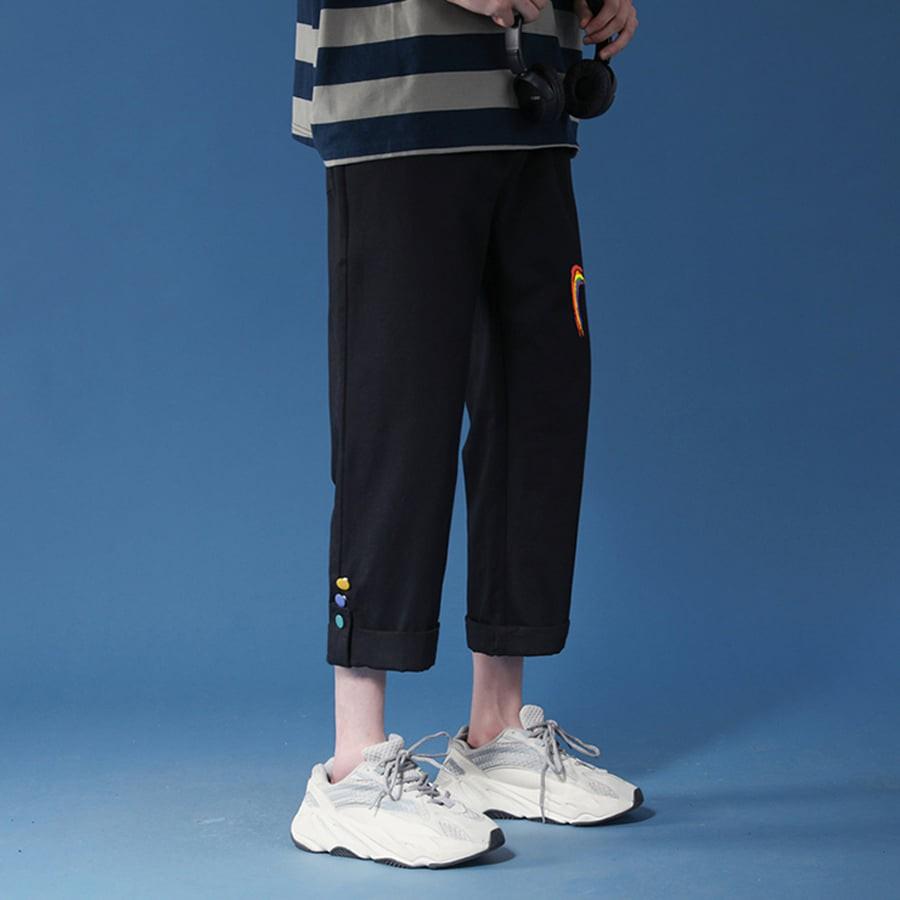 Quần kaki Unisex quần ống dài dáng suông mặc đi học đi chơi, có đính cúc chất dày