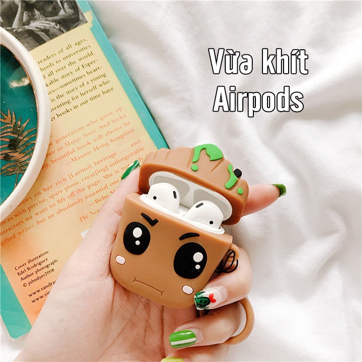 Túi silicon cho tai nghe Airpods mẫu 3D Người Cây