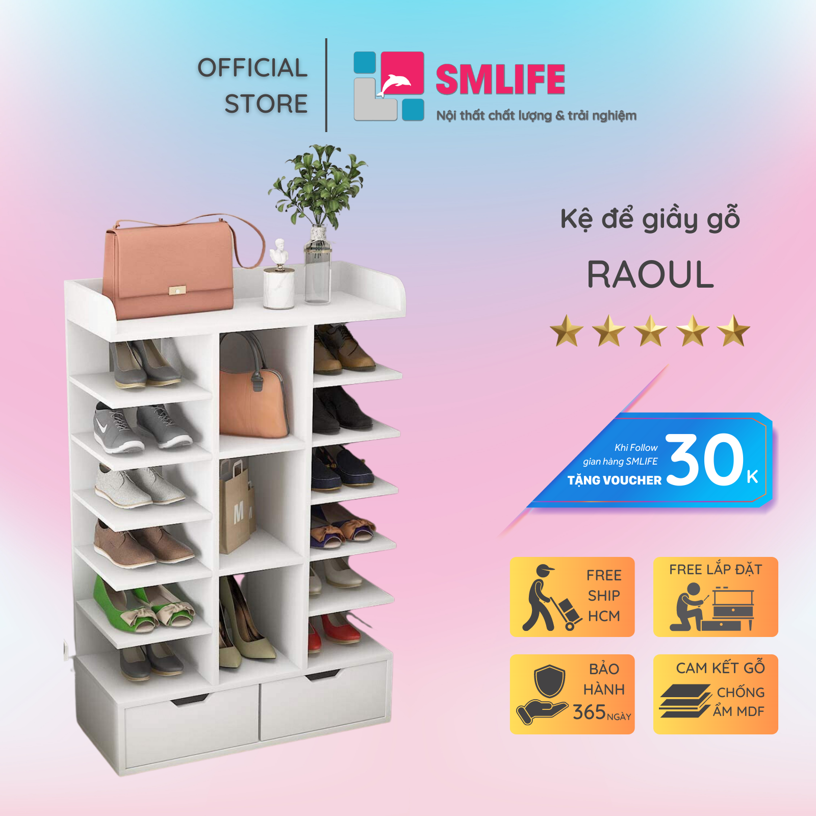Kệ để giầy đẹp cho gia đình SMLIFE Raoul