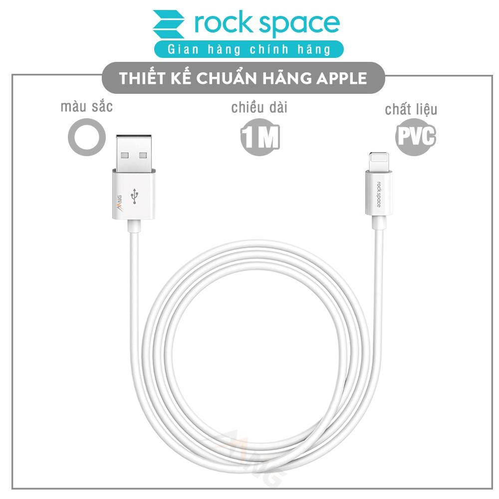 Dây cáp sạc nhanh Rock space S08 dành cho Iphone, sạc nhanh, ổn định, không nóng máy, 1M - Hàng chính hãng