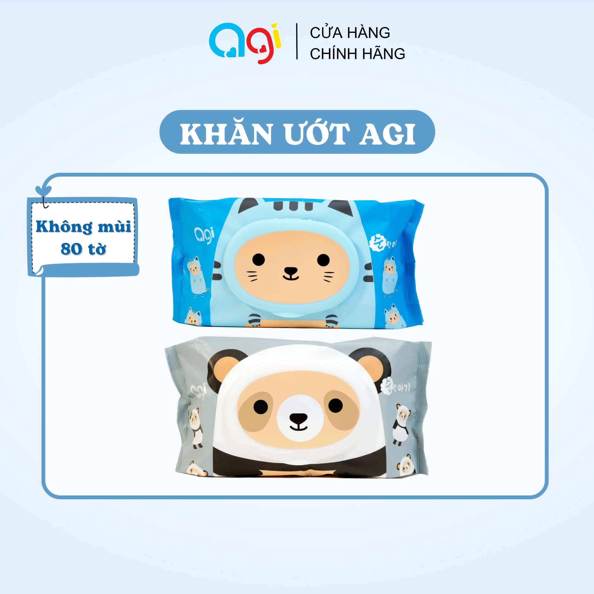 Khăn giấy ướt Agi không mùi 80 tờ
