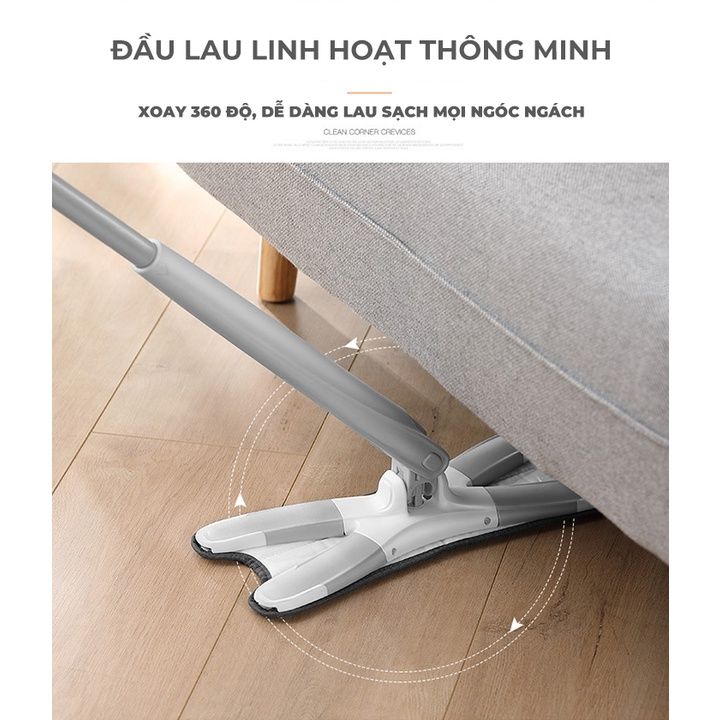 Cây Lau Nhà Tự Vắt Thông Minh Đa Năng Xoay 360 Độ Chữ X Khả Năng Vắt Nước 4 Chiều Lau Sạch Mọi Góc Cạnh