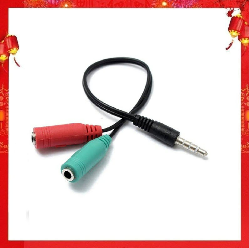 Cáp chia Audio 3.5mm ra mic và loa (Màu Giao Ngẫu Nhiên) - Hàng Chính Hãng