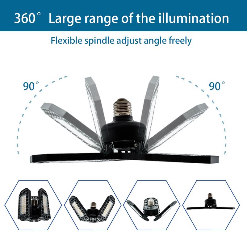 LED Garage Light E27 Ánh sáng 40W 60W 80W Biến dạng góc điều chỉnh AC85-265V Đèn LED công nghiệp LED cho nhà để xe
