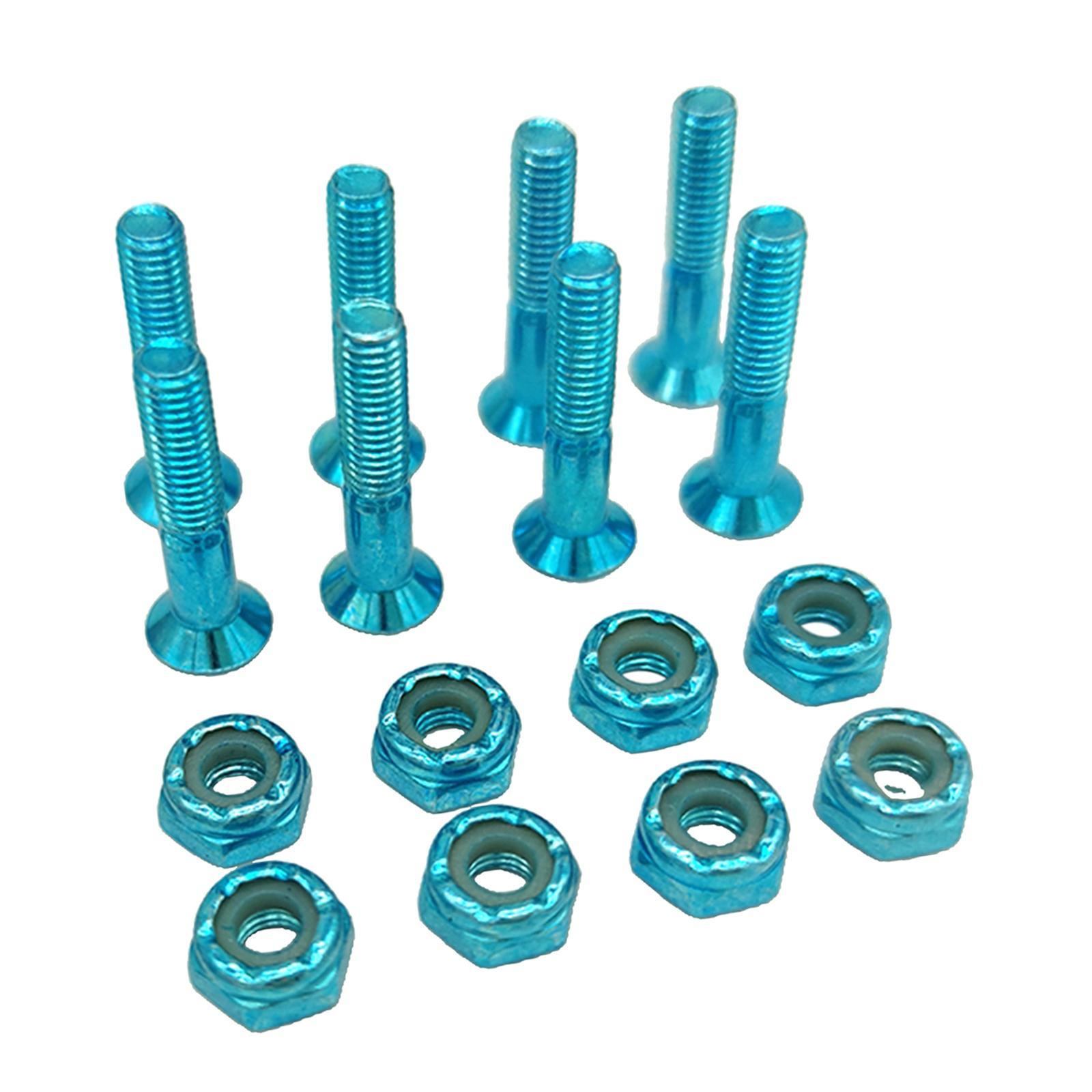 8pcs Replacement Skateboard Hardware Set Longboard Screws Accessories blue