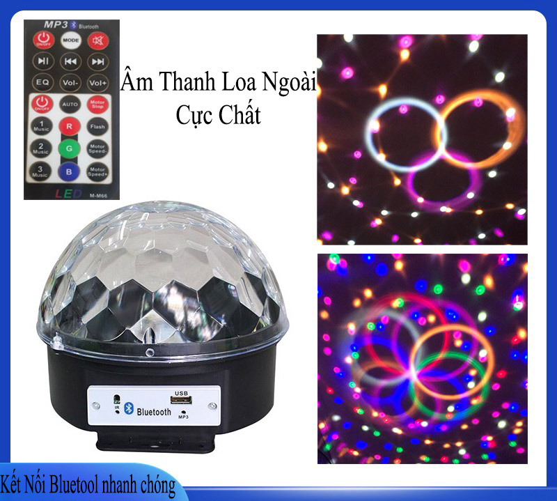Đèn LED Hình Cầu Cảm Ứng Nhấp Nháy Nhiều Màu Có Kết Nối Bluetooth, Usb, Thu Phát Hồng Ngoại Loa Nghe Nhạc DC-BL30 Chất Lượng Cao Cấp