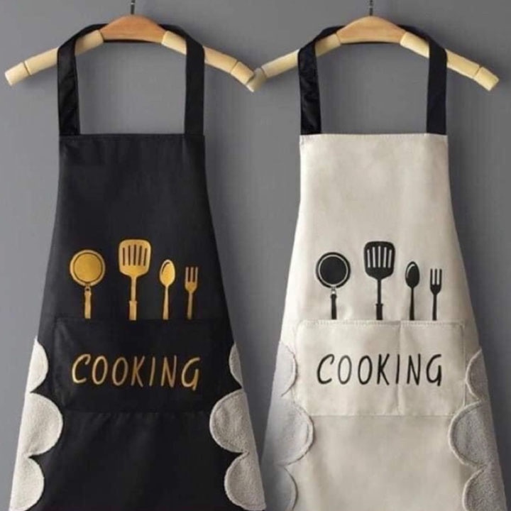 Tạp Dề Cooking Có Túi Đựng Làm Bếp, Pha Chế, Phục Vụ, Bán Cafe Dễ Thương, Chống Thấm Nước